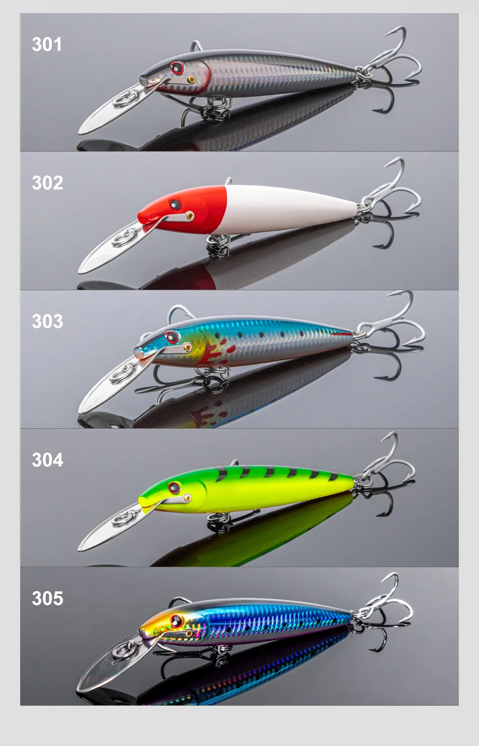 NOEBY 3-teiliges Trolling-Minnow-Köder-Set 130mm 32,5g 185mm 60g 225mm 76g Salzwasser-Bootsangelköder für Thunfisch – Detail 10