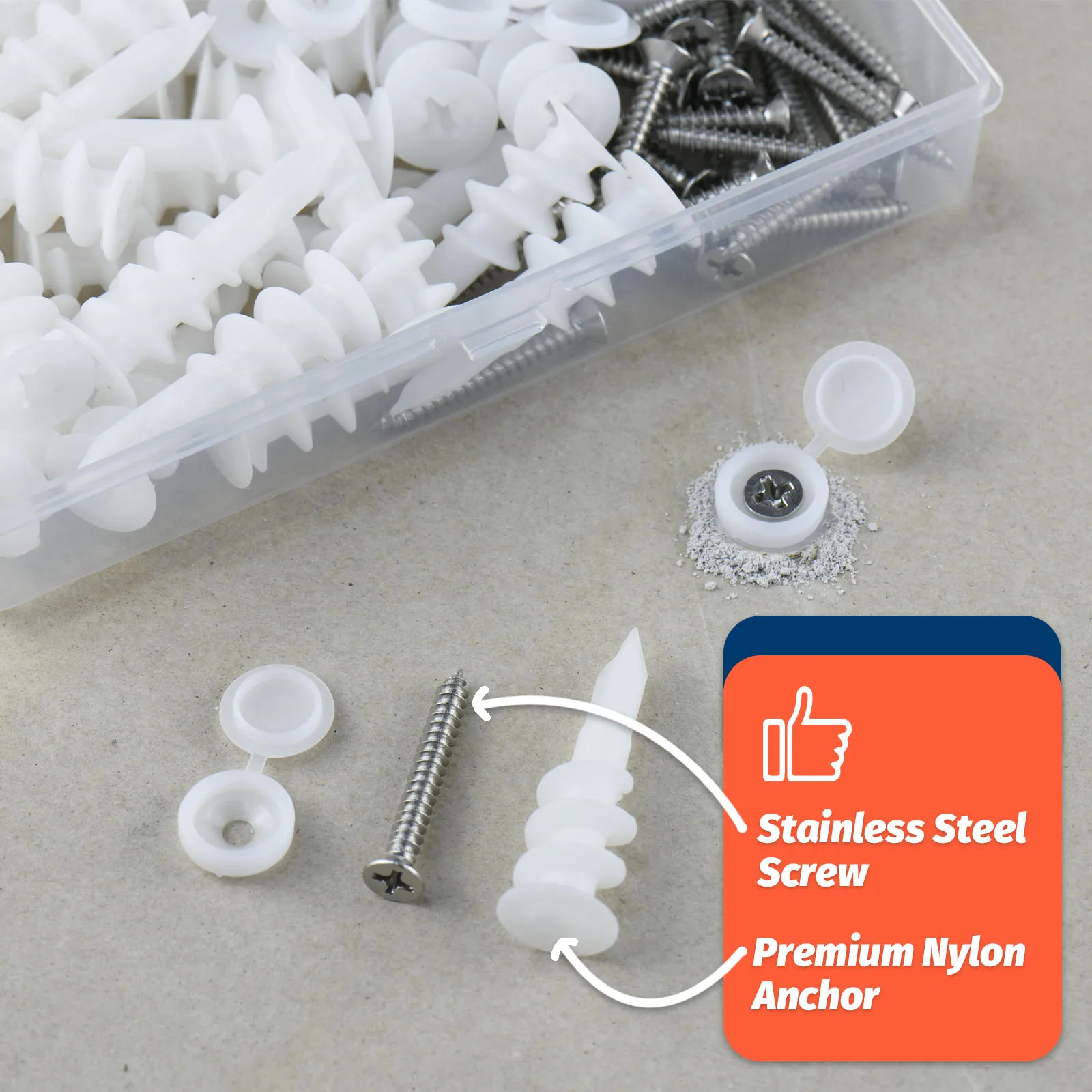 80Pcs Self Drilling Drywall Anchors and #8 Screws Wall Anchors for Drywall Heavy Duty Holds Upto 75LB No Pre Drill Hole Required image 5