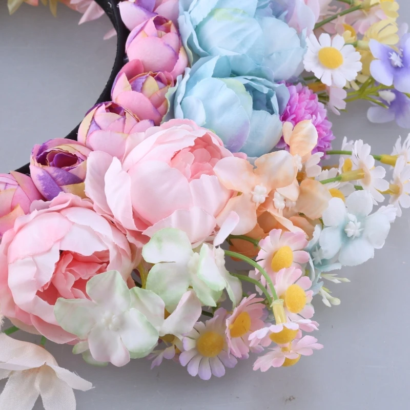 Bridal Garlands Florals Wedding Flower Headband Beach Wreath Hairband Girls Hair Accessory Women Head Hoop Props