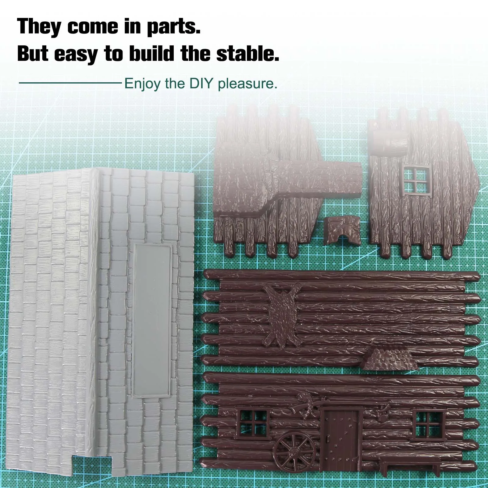 Kit de cabine à bûches modèle Evemodel O Scale pour la disposition des trains modèles JZO02 (non assemblé)