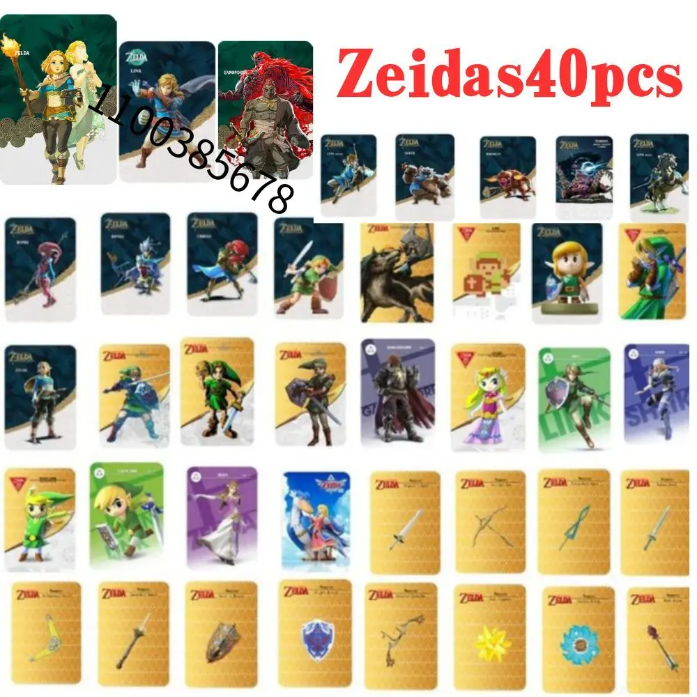 High Quanity 40pcs Zeldaes Card Ntag215 NFC BOTW Set with Skyward Sword Loftwing for Link Breath of the Wild forNS Switch Games