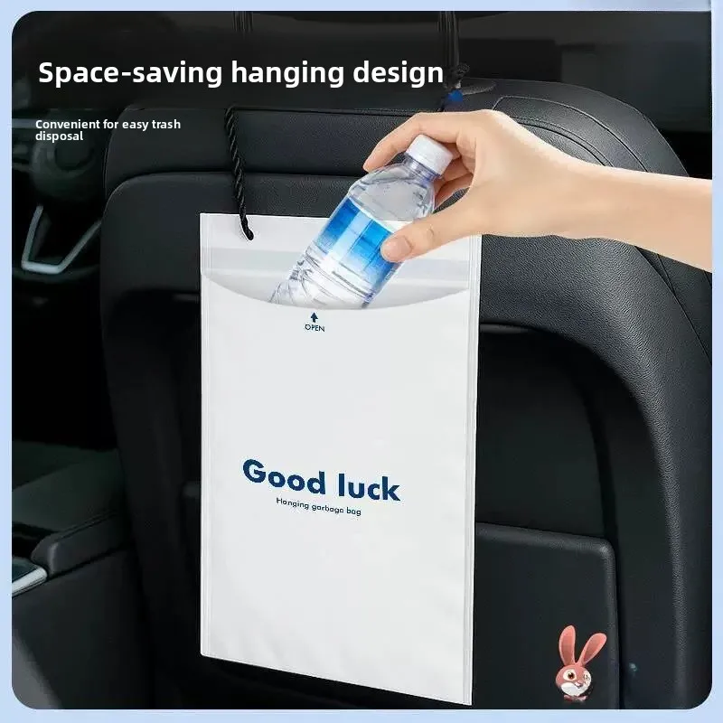 Thickened Car Trash Bag Hanging Rope Storage Bag Simple High-End Feeling Vehicle Interior Cleaning Bag Automobile Accessories
