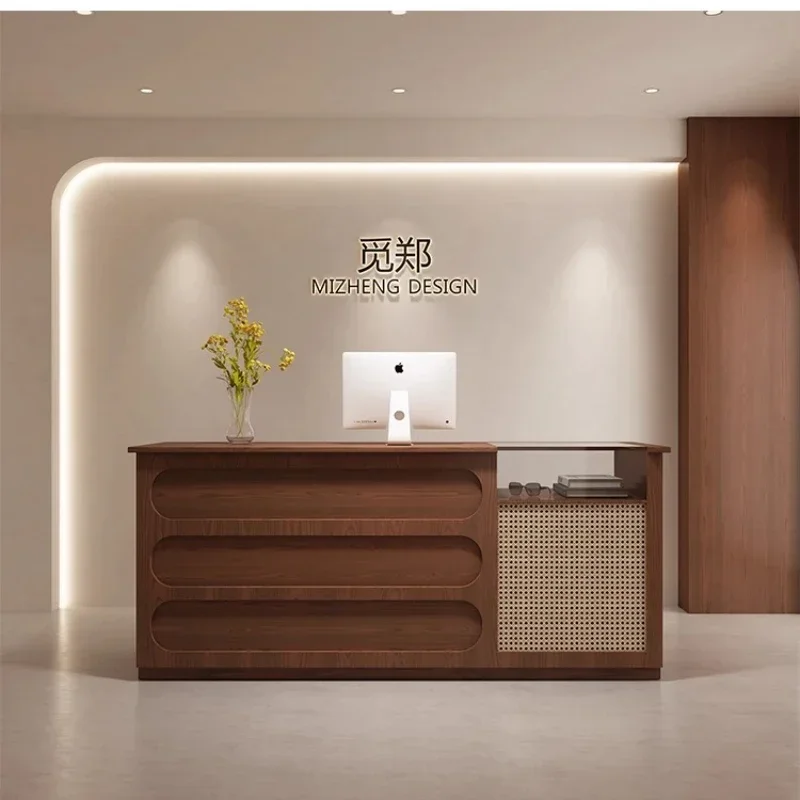 

Modern Cream Style Beauty Salon Bar Cashier Company Hotel Curved Front Desk Medical Aesthetics Dental Clinic Reception Desk home