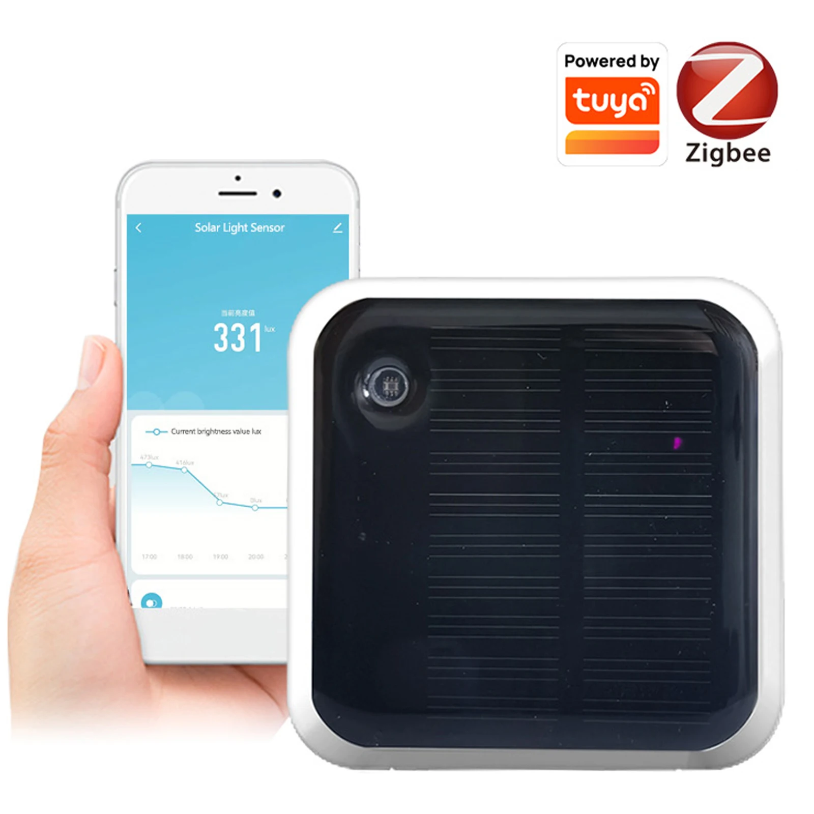 Solar Light Sensor Waterproof IP65 No Battery Light Sensor High Precision Detection for Home Automation Scene Linkage