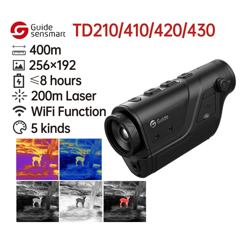 Guide Thermal Imager for Hunting TD210 Monocular WiFi Connection Wild Boar Wolf Rabbit Outdoor Observation Thermal Camera