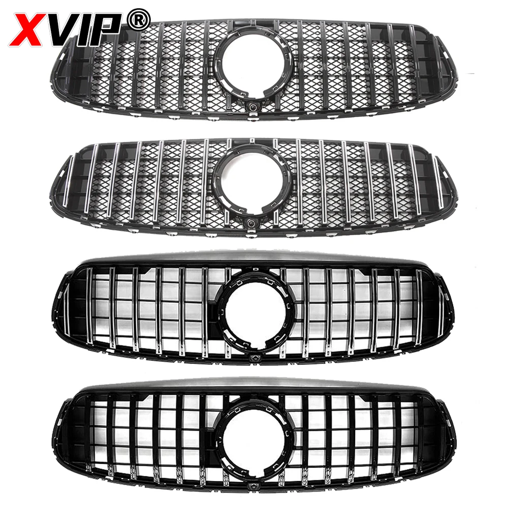 XVIP Front Racing Grille For Mercedes Benz GLC Coupe X253 20-23 GLC300 AMG Chrome Black Silver GTR Diamonds Style Bumper Grilles