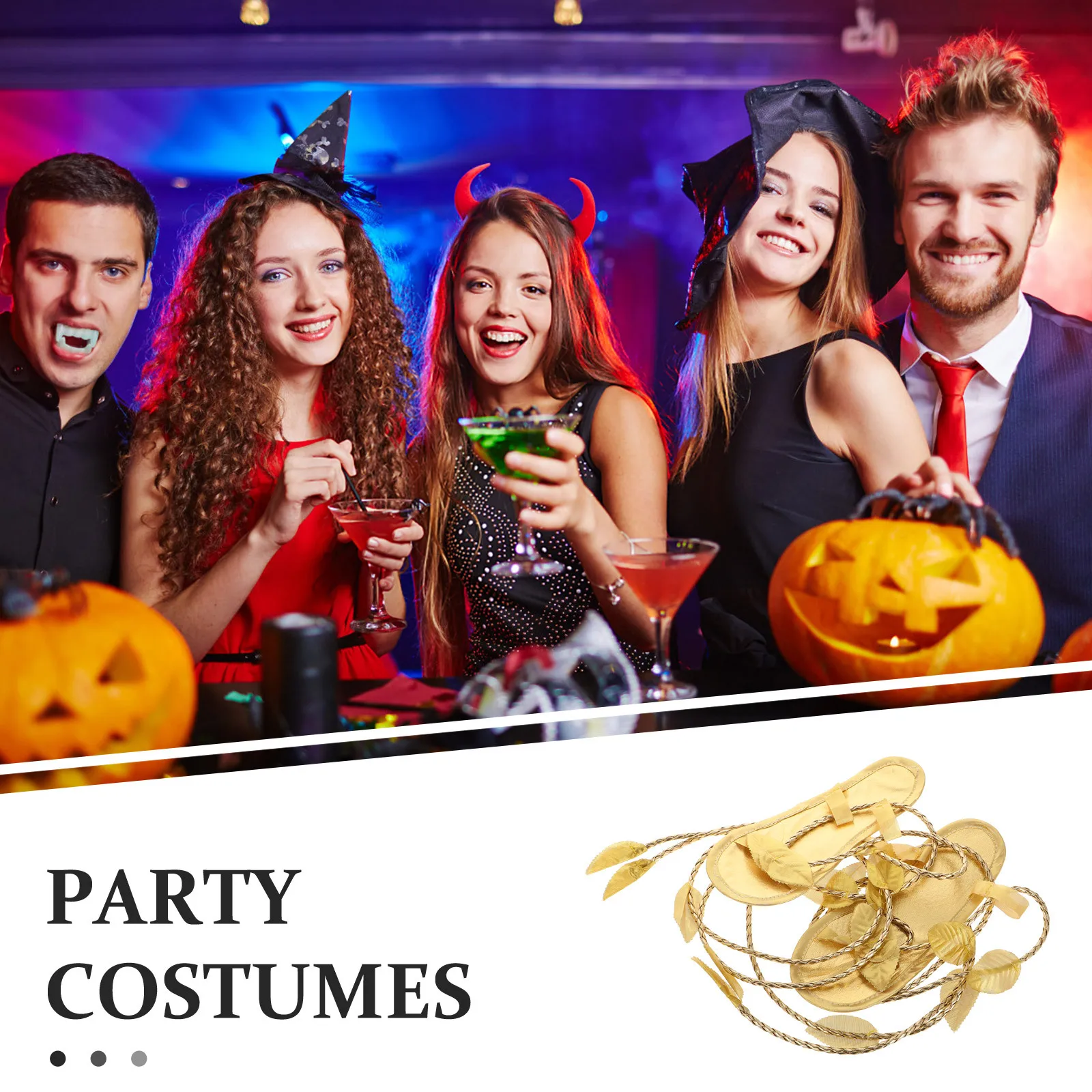 

5 шт., 5 шт., костюм эльфа, обувь для косплея феи, женские золотые сандалии на каблуке