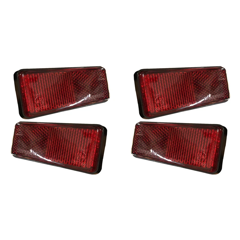 4X Oblong Red Reflectors Camper Trailer Motorcycle Rvs Caravan Automobile Trucks Side Mark Rear/Tail/Signal Parts