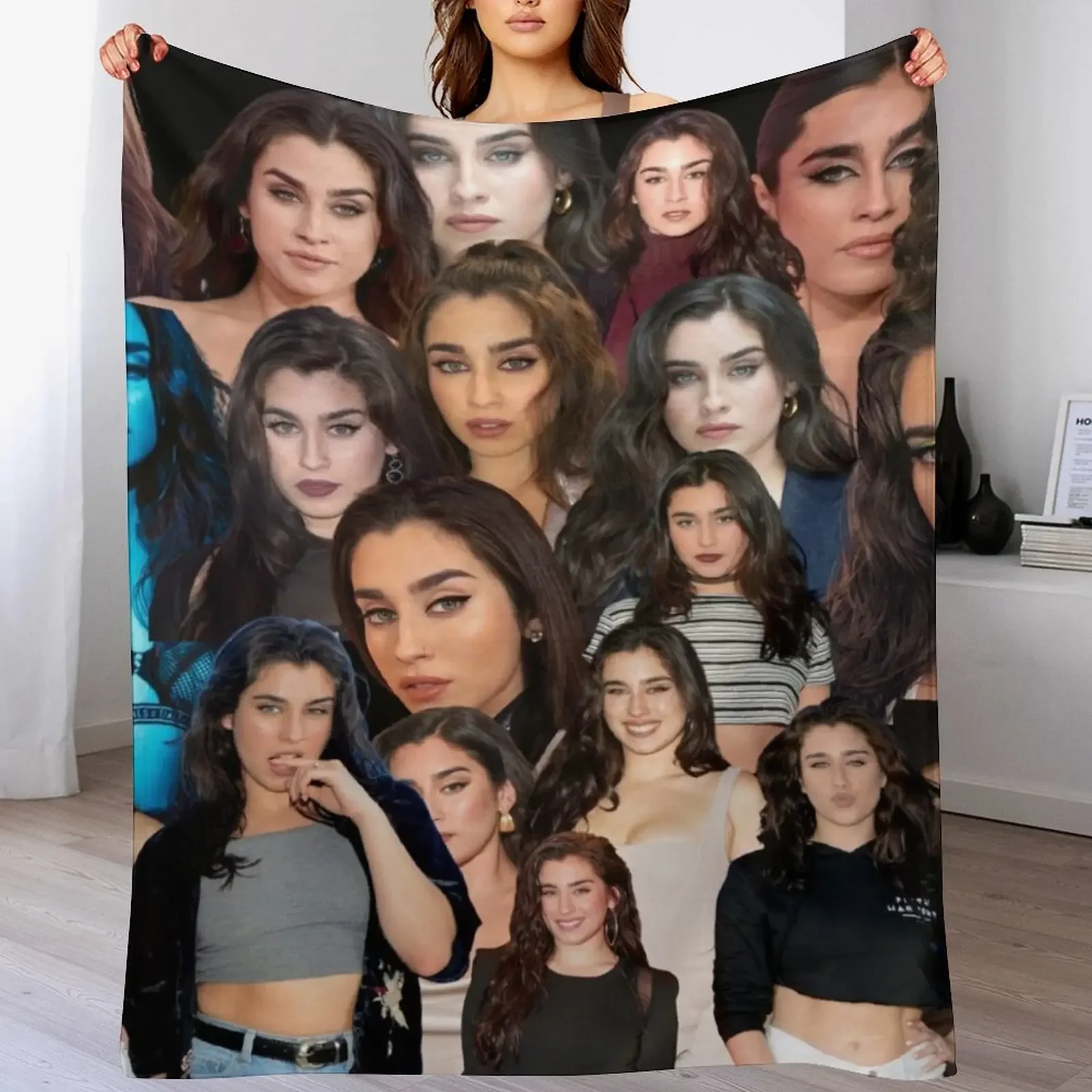 

lauren jauregui photo collage Throw Blanket Heavy Flannels for winter Furrys Blankets