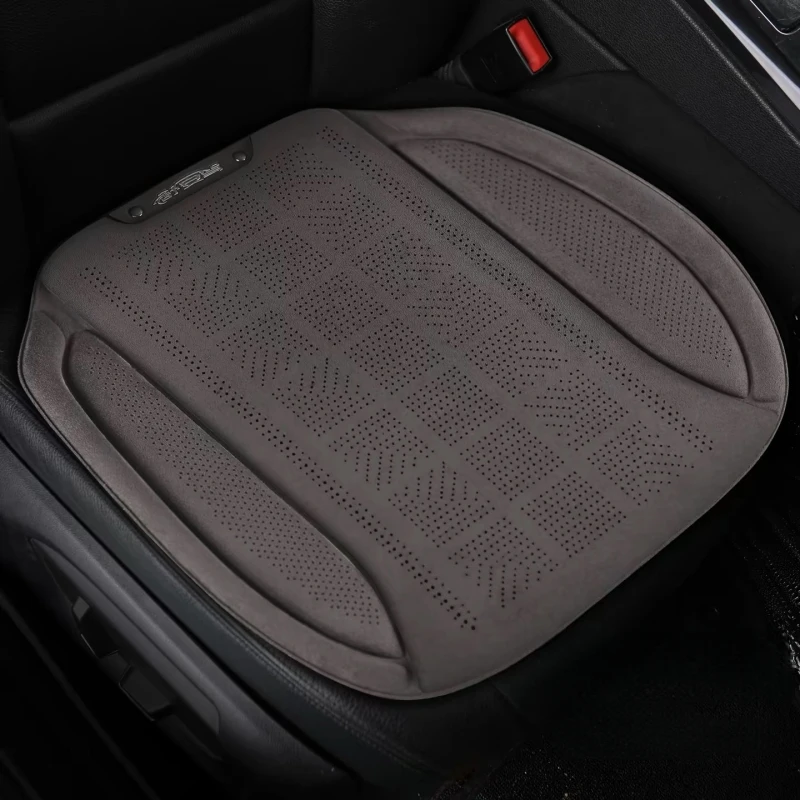 Suede Car Seat Cushion Perforated Breathable Non Slip Front Bottom Pad Soft Durable All Season Automotive Interior Protector Mat