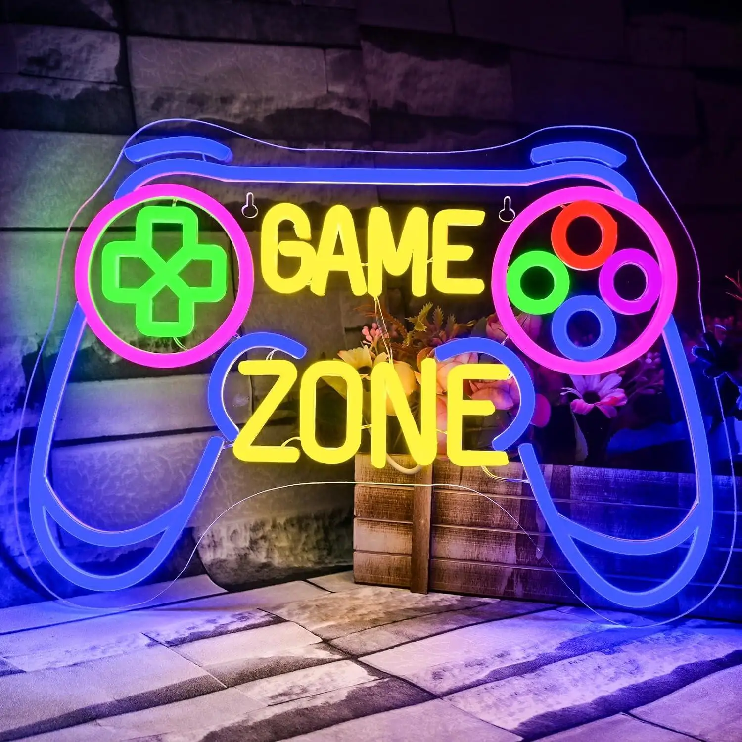 

Неоновая вывеска Game Zone с USB-подсветкой, регулируемая LED-лампа для игровой комнаты, декор для детской комнаты, подарки для детей и геймеров, украшение для стены