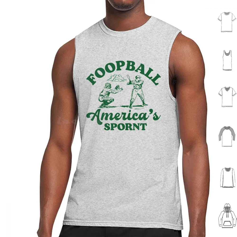 Foopball America's Tank Tops Vest Sleeveless Football Baseball Sports Humor Joke Poorly Translated Cringe Engrish Hilarious