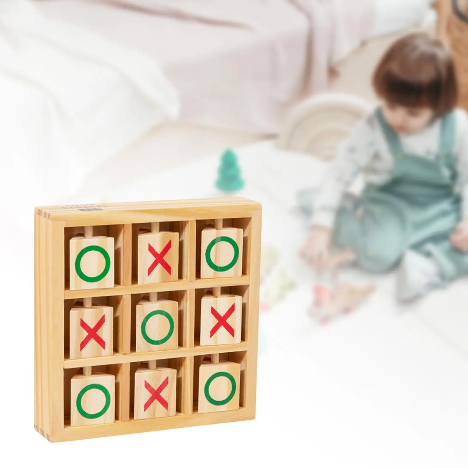 Tic TAC Toe juego de entretenimiento, piezas de ajedrez giratorias, ocio, rústico, inteligente, regalos únicos para adultos y familia