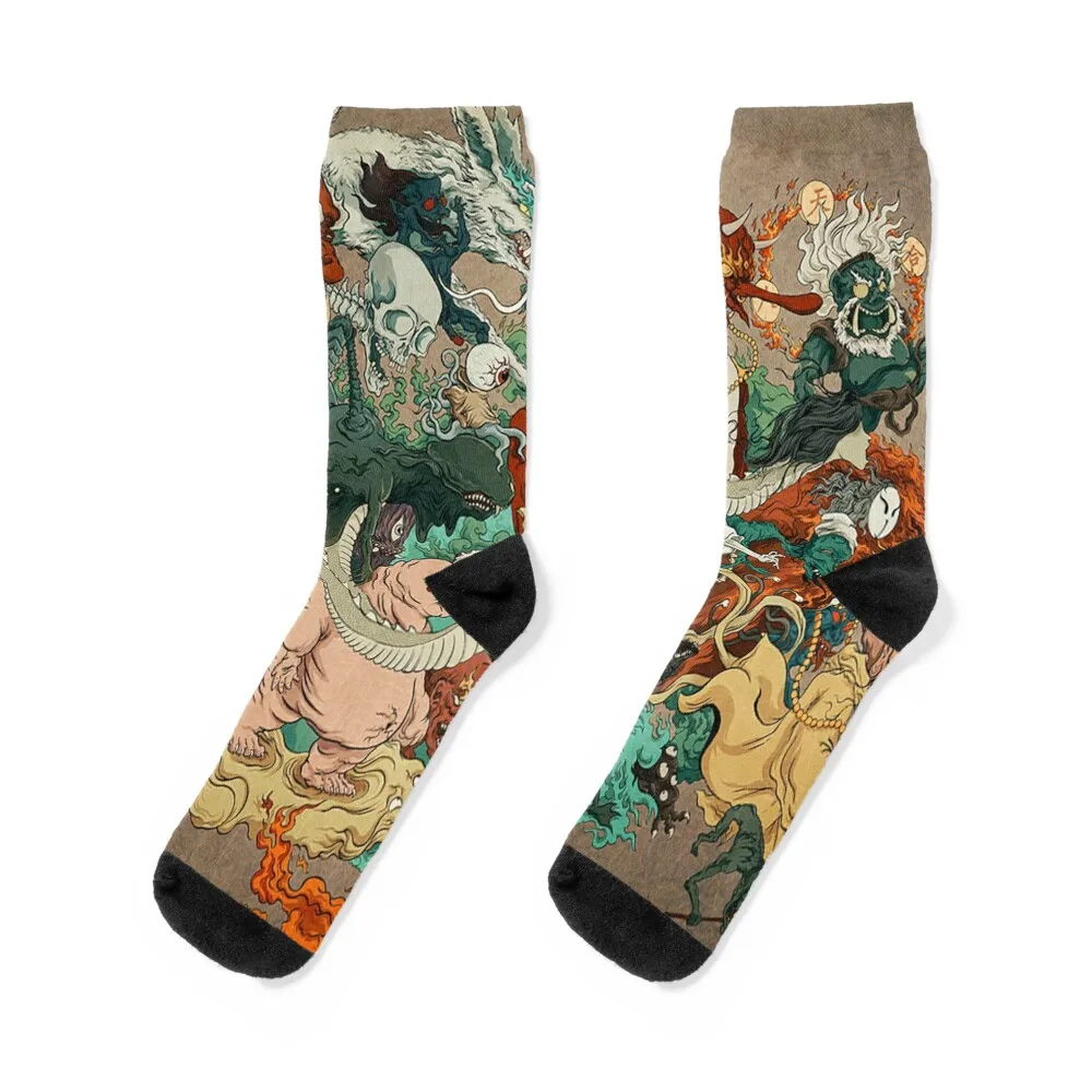 

Japanese kaiju monsters Socks Stockings Stockings compression cartoon professional running Man Socks Women's
