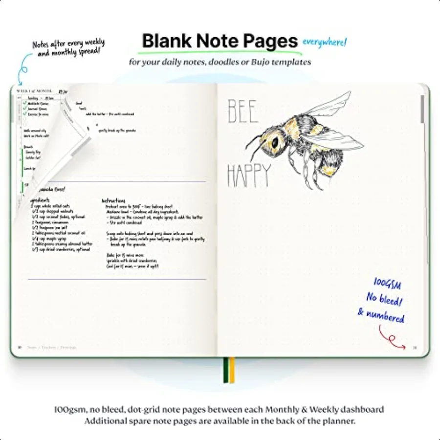 Purpose Planner Notebook B5 7.5x9.8 Undated Planner 2025 Daily Weekly and Monthly Productivity Goal Setting Tool for Work Home