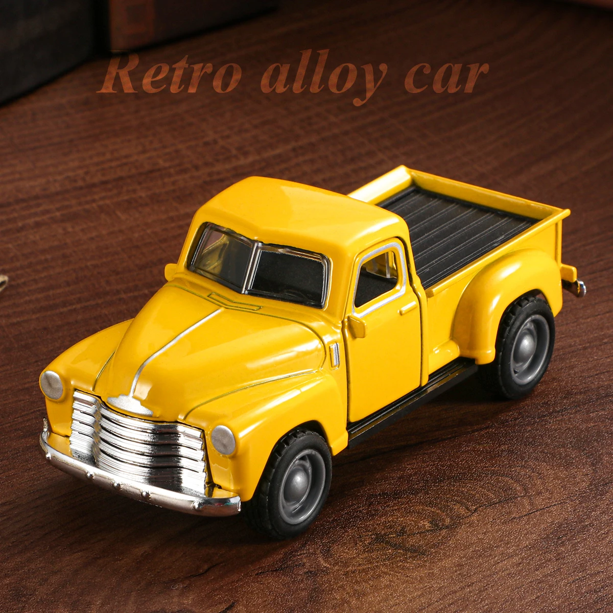 1:43 Classic Vintage Pickup Truck Model Pull-Back Toy Car with Opening Doors, Realistic Detail Design, Collectible, Classic Car