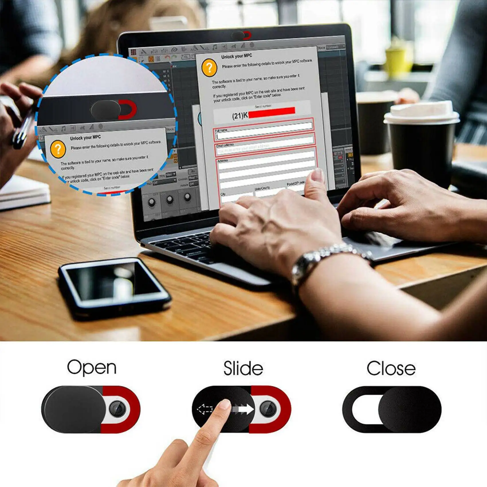 A96T 12er-Pack Webcam-Abdeckung Slide Ultra Thin Round Laptop-Kamera-Abdeckung Slide Privacy Protection für Computer Pro