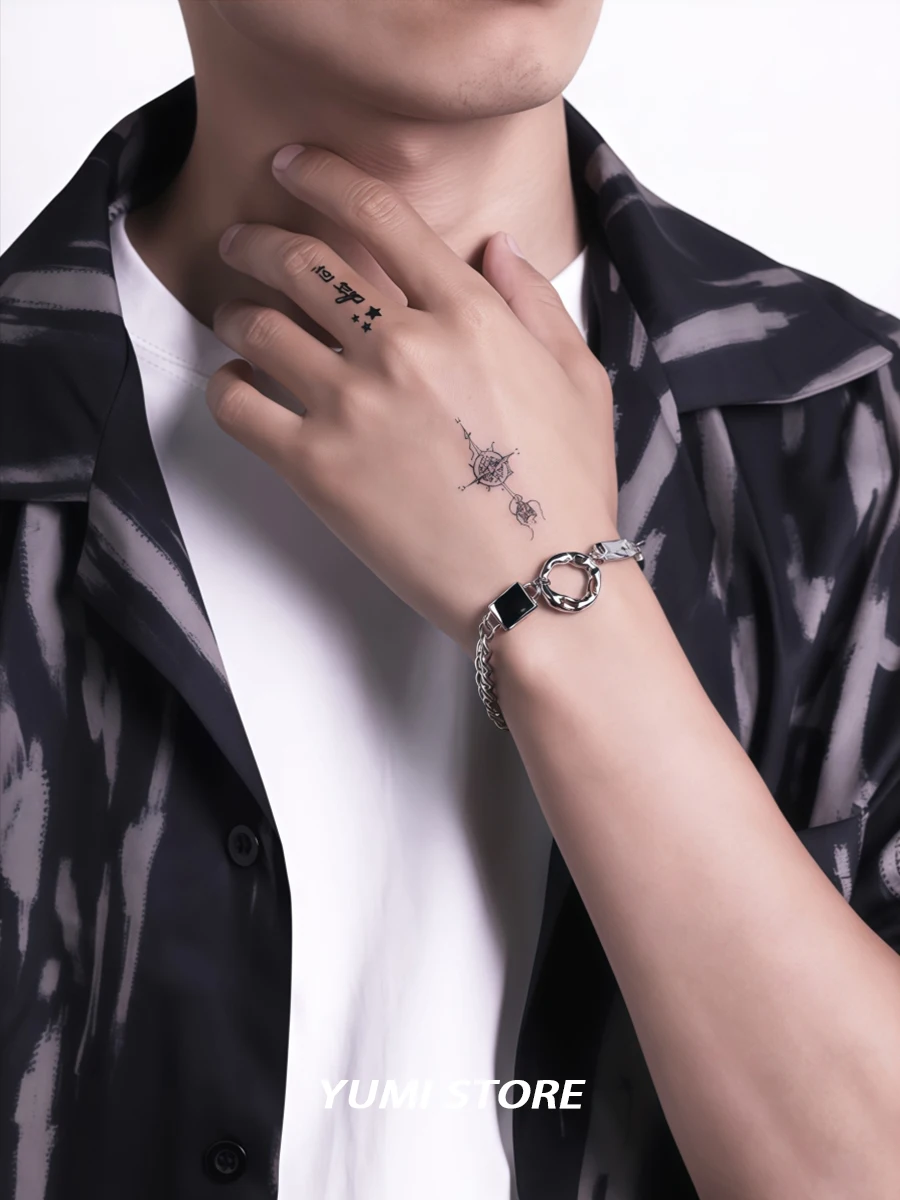 Hip-Hop Zircon Circle Ring Bracelet For Men Women New Korean Design No Fading Titanium Steel Luxury Couple Bracelet Jewelry Gift