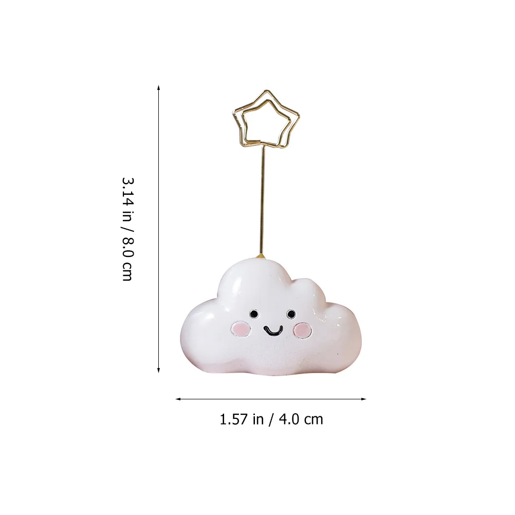 

3Pcs Cartoon Cloud Message Holder Resin Note Organizer Desktop Clip Photo Stand Home Party Table Decoration Note Holder