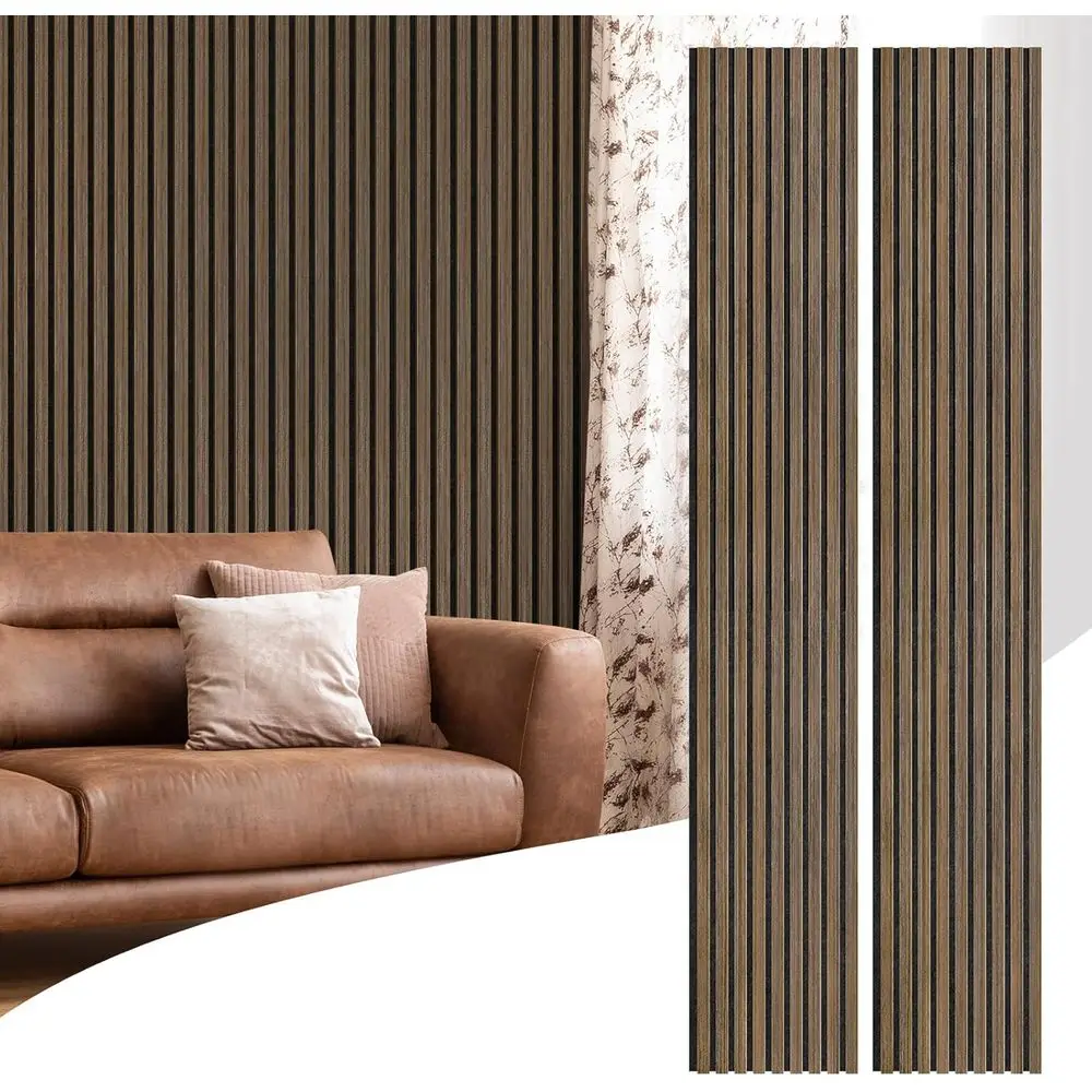 

Wood Acoustic Panels, 2 PCS Diffusion Wall Panels, Decorative Sound Proof Panels for Home Office Cinema (Deep Walnut)