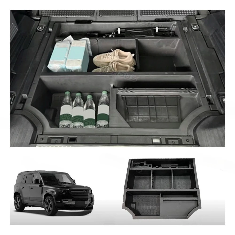 

Black ABS Trunk Storage Box For Land Rover New Defender 110 L663 2020-2026 Rear Cargo Organizer Auto Interior Modified Accessori