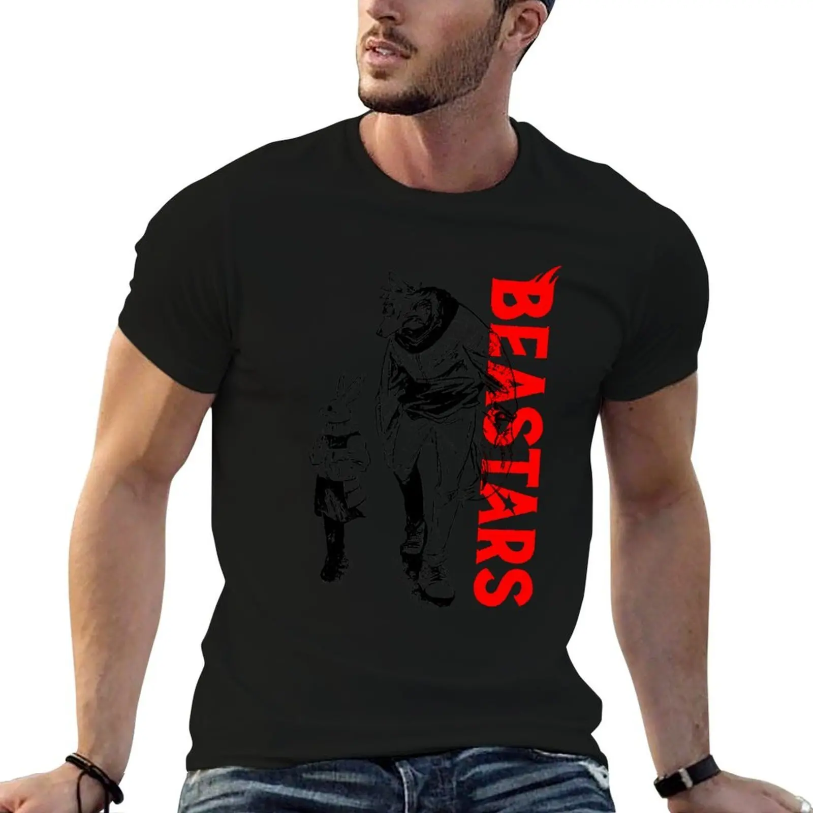 Legoshi and Haru - Beastars T-Shirt Daily Work Short Sleeve Top
