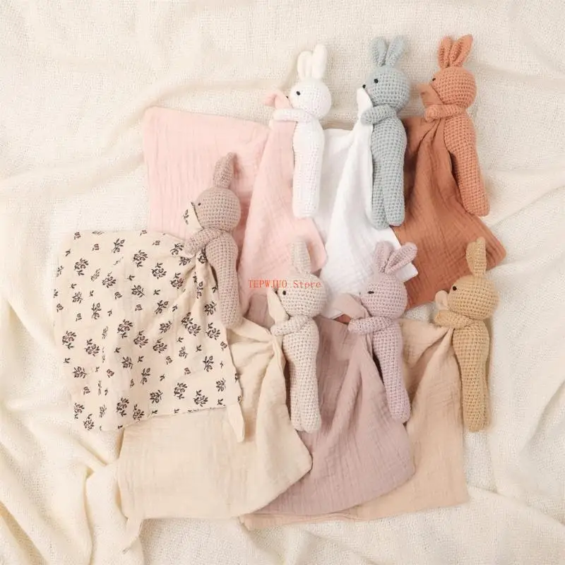 U50F ベビーなだめるタオル 漫画の動物のげっぷ布 慰めるおもちゃ 幼児の心を落ち着かせ、睡眠を促進するのに役立ちます