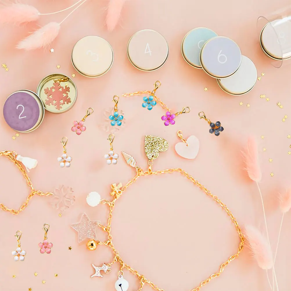 

40pcs Sakura Flower Charms Pendant for Diy Jewelry Making Necklace Bracelet Earrings Accessories Decorative Floral charms bulk