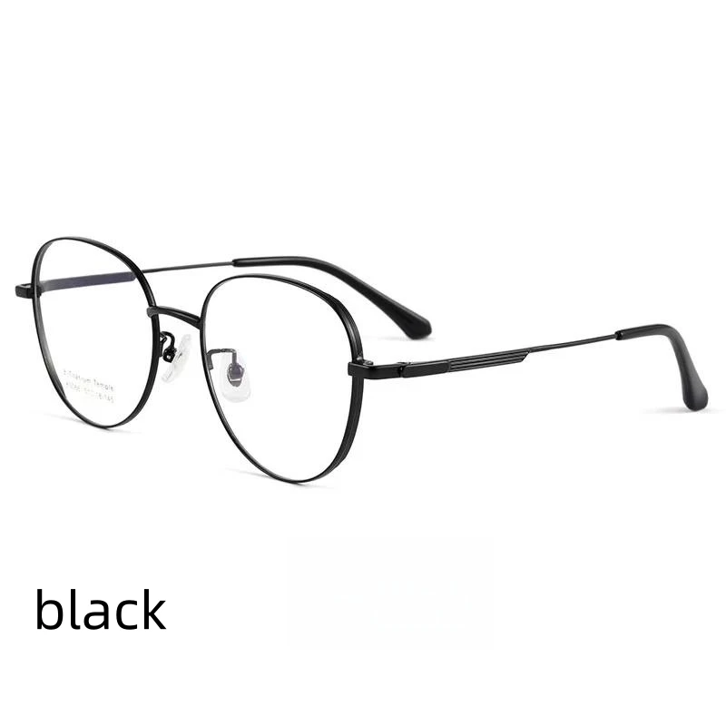 

51mm Ultra-light High Quality Pure Titanium Eyewear Men Retro Round Decorative Optical Prescription Glasses Frame WomenK5066BSF