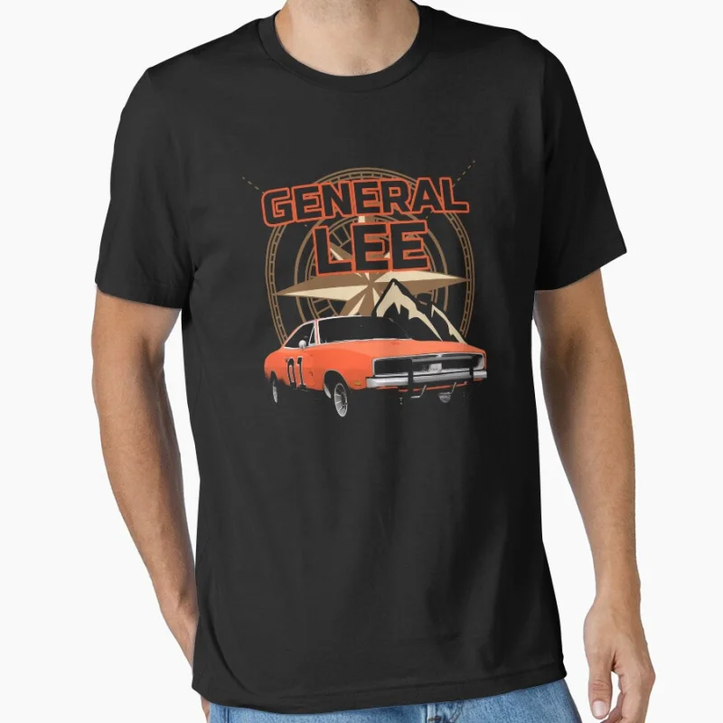 

General Lee retro vintage look 1980s tv show Dukes Of Hazzard printed t shirt for men large size tops S-6xl