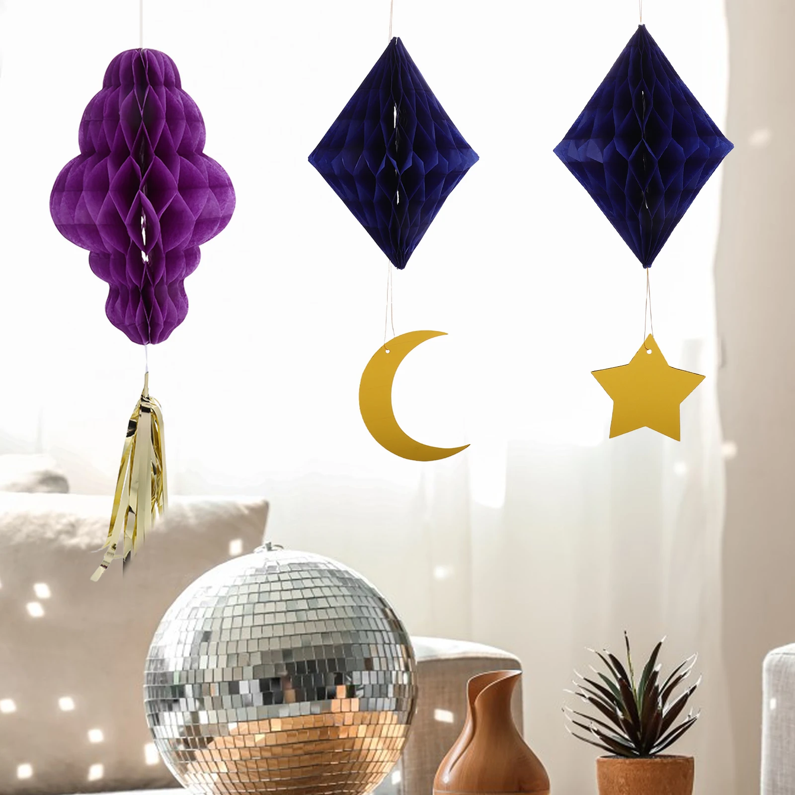 

3 Pcs Paper Honeycomb nament Flower Balls Party Decorations naments Desk Birthday Christmas Valentines Mother Day
