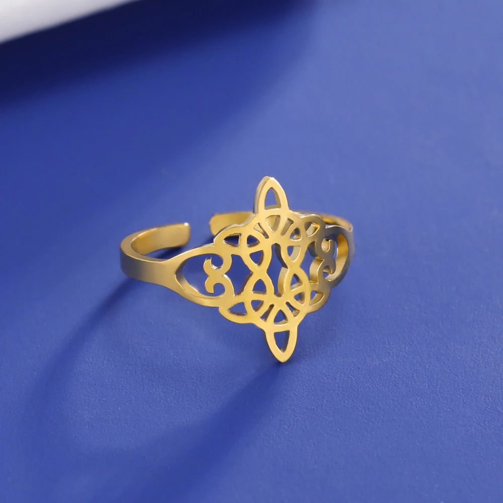 zeit Hexenknoten Verstellbare Ringe Männer Frauen Edelstahl Hexerei Wicca Fingerringe Amulett Schmuck Geschenk ﻿ – Detail 10