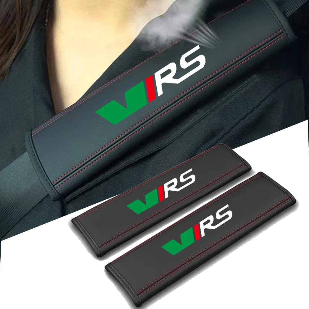 1 PCS Car Seat Safety Belt Cover Car Seat Belt Case Protector Shoulder VRS Logo for Skoda Octavia 3 2 A5 MK3 Kodiaq Superb Fabia