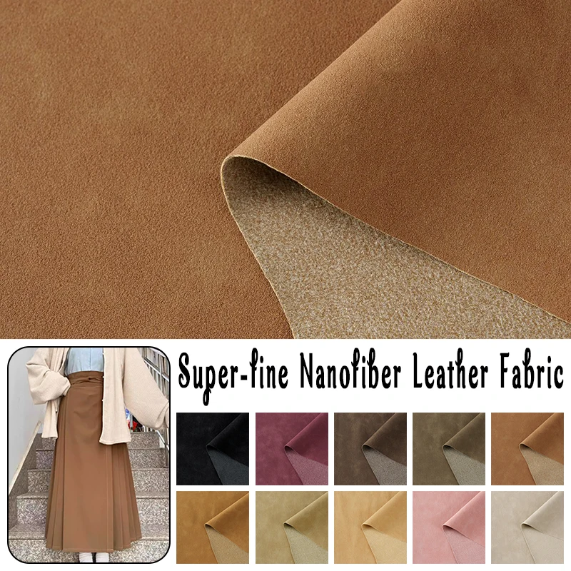 

1m Technology Nanofiber Leather Fabric Solid Color Frosted Imitation Leather Suede Fabric for DIY Sewing Chair Sofa Cover Skirt