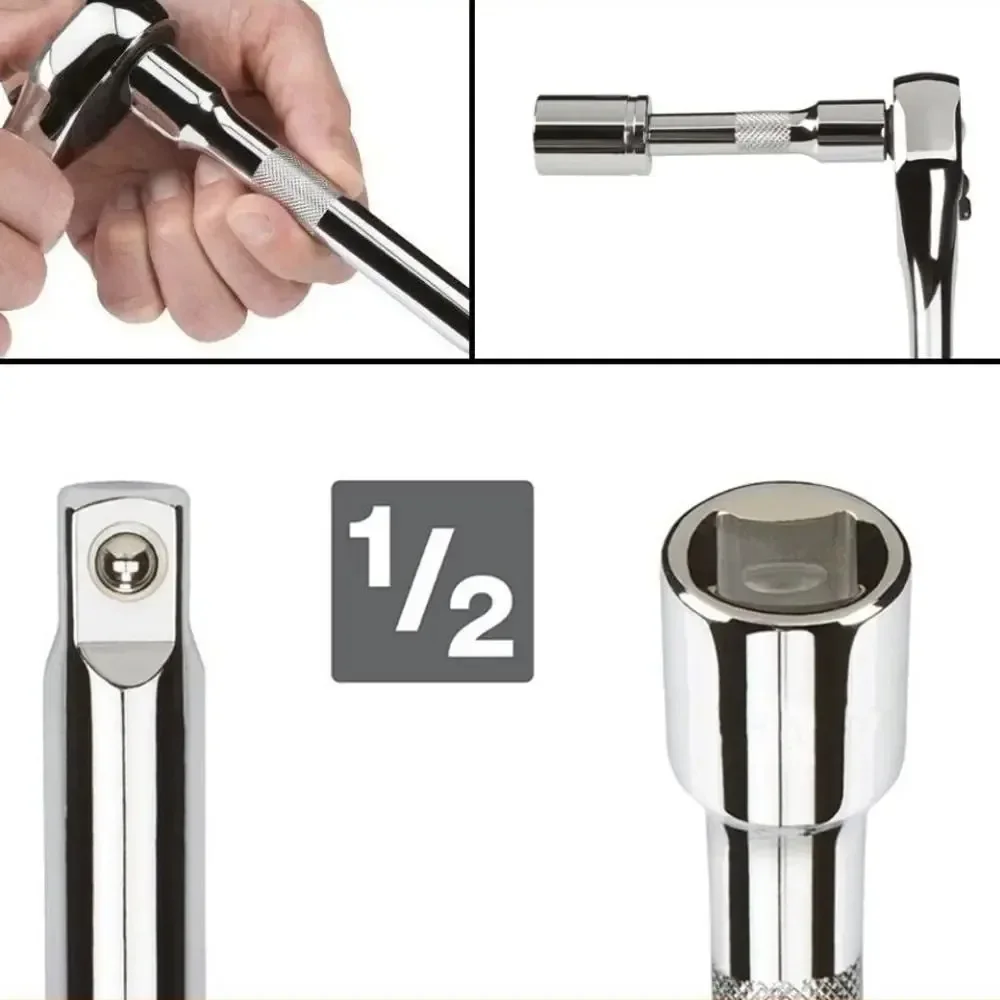 1/4" 3/8" 1/2" Drive Extension Set Socket Ratchet Wrench Extension Bar,50/100/150/250mm Ratchet Wrench Socket Extender Hand Tool image 4
