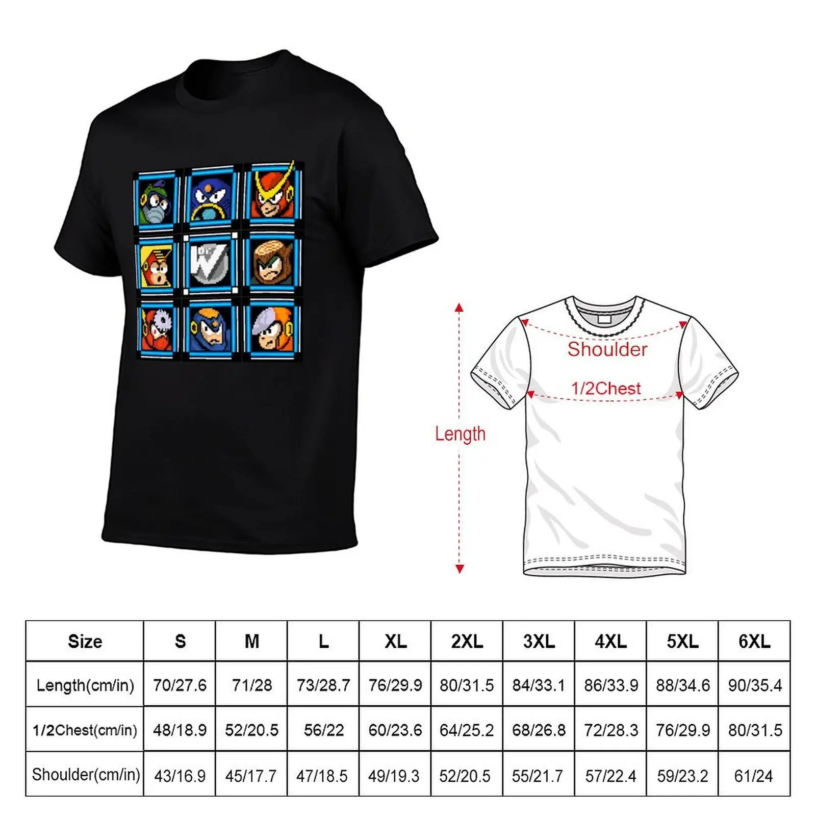 Megaman 2 Boss Select T-Shirt t shirt man cotton t shirt man designer T-Shirt