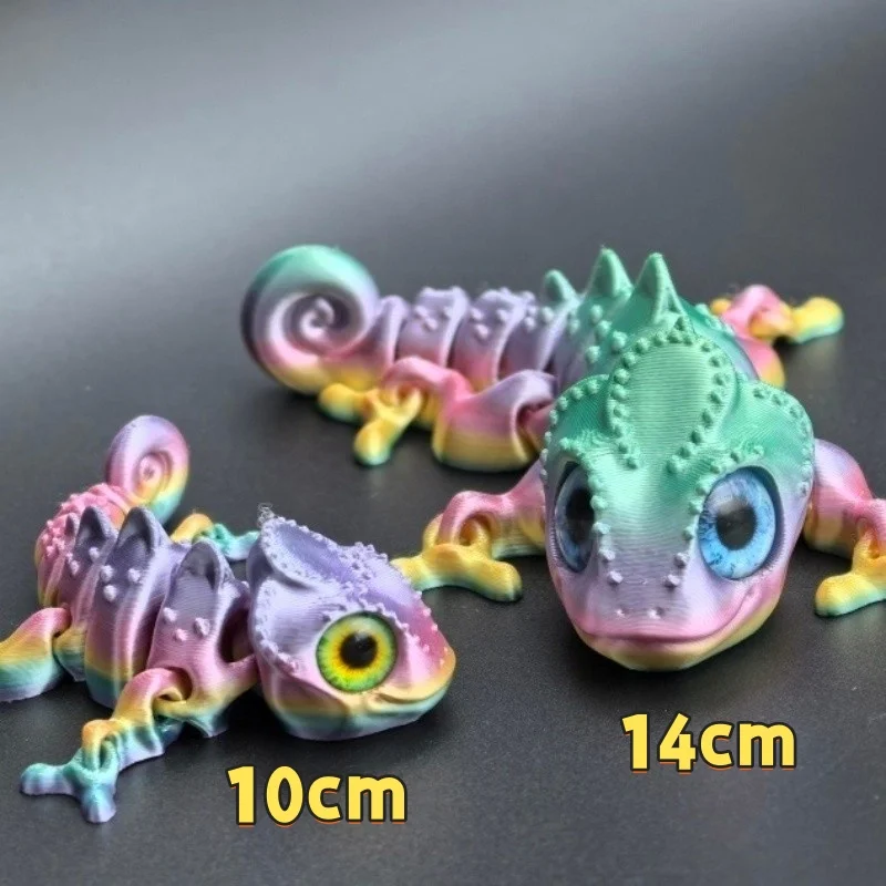 Chameleon Figures 3D Printing Multi-joint Movable Simulation Eyes for Home Accessories Kids Gift Living Room Decoration іграшка