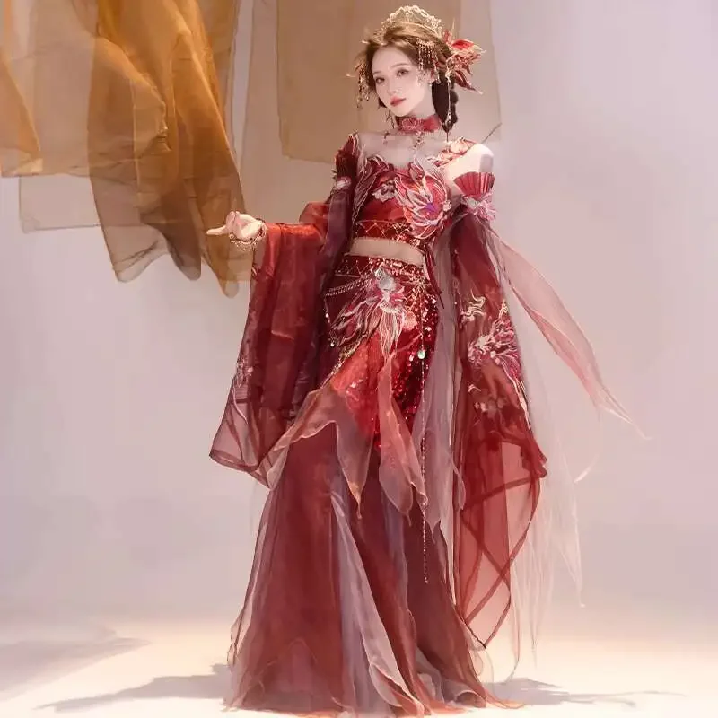 

Embroidery Travel Photography Yujintang Butterfly Theme Clothing Studio Flying Sky Hanfu Female Western Region Style Clothing