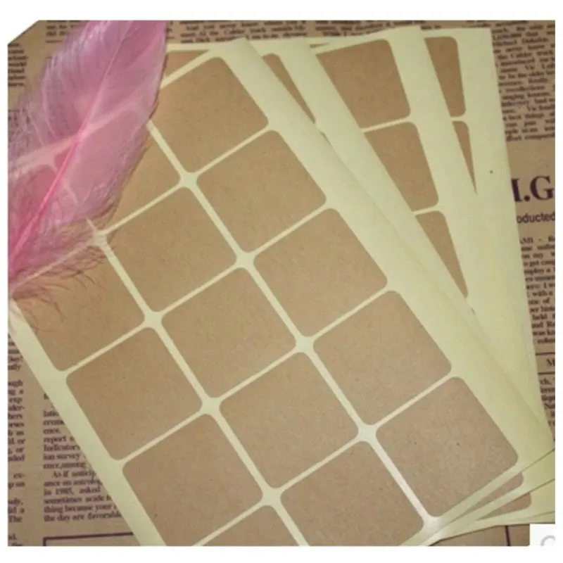 10sheets Kraft Paper Stickers for Party Square Gift Wrapping Bag Box Packaging Journal Sealing Label Scrapbooking Small Business