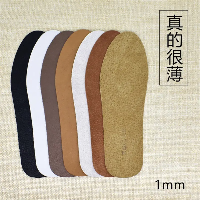 Self Adhesive Absorbent Ultra Thin Cow/Pigskin Leather Insoles Soft Comfortable for Men Women Dress Shoes Sports Casual Shoes