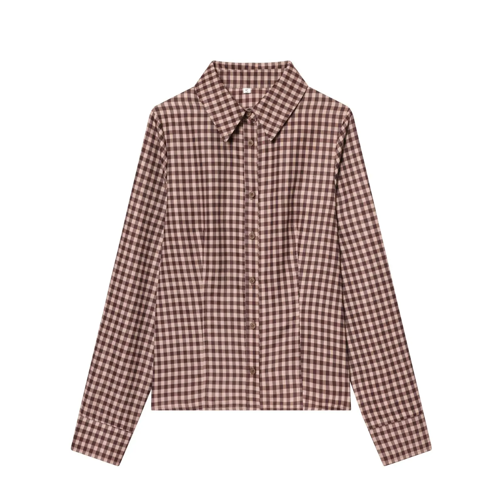 DiYiG WOMAN 2025 Winter New Fashion Plaid Print Shirt Retro Long Sleeve All-match Lapel Button-down Waist Top Blouses Mujer