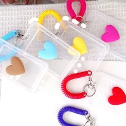 1pcs Transparent Student Bus Work ID Card Waterproof Protective Cover with Keychain Women Credit Cards Bank ID Card Holders Case