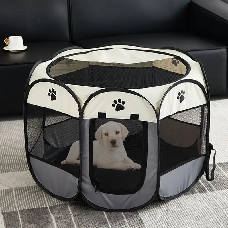 Portable Foldable Pet Tent Kennel Octagonal Fence Puppy Shelter Easy To Use Outdoor Easy Operation Large Dog Cages Cat Fences