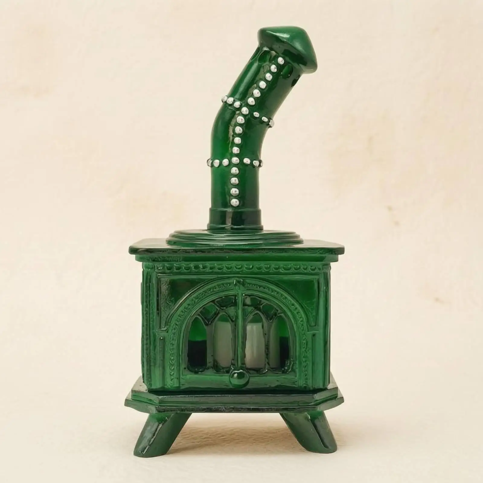 Fireplace Candle Holder Vintage Style Resin Decorative Tabletop Art LED Tea Light for Autumn Winter Festival Home Decorations