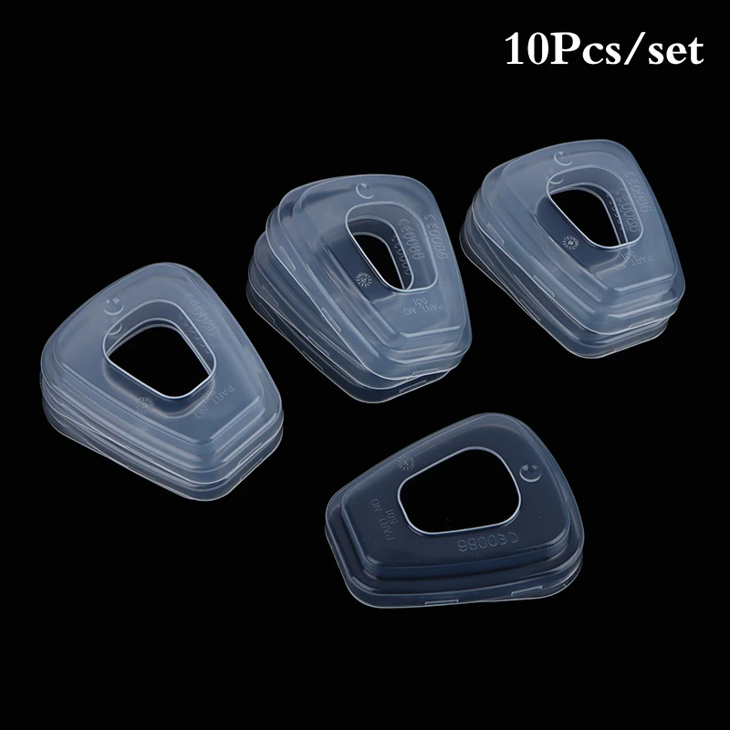 10Pcs Anti-dust Retainer Case Safety Respirator Part 501 Filter Adapter Plastic Cover For 501 6800 6001 5N11 5P71 7502 6200