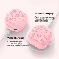 Funda para Samsung Buds 4/Buds 4 Pro, Funda de silicona suave con diseño de flores talladas para Galaxy Buds4/4pro