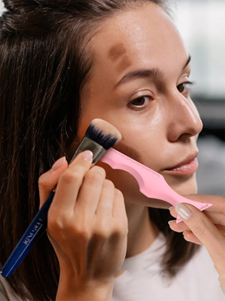 Herramientas de maquillaje para delineador de ojos, lápiz labial, regla de belleza de silicona, Ayuda de maquillaje, 1 unidad