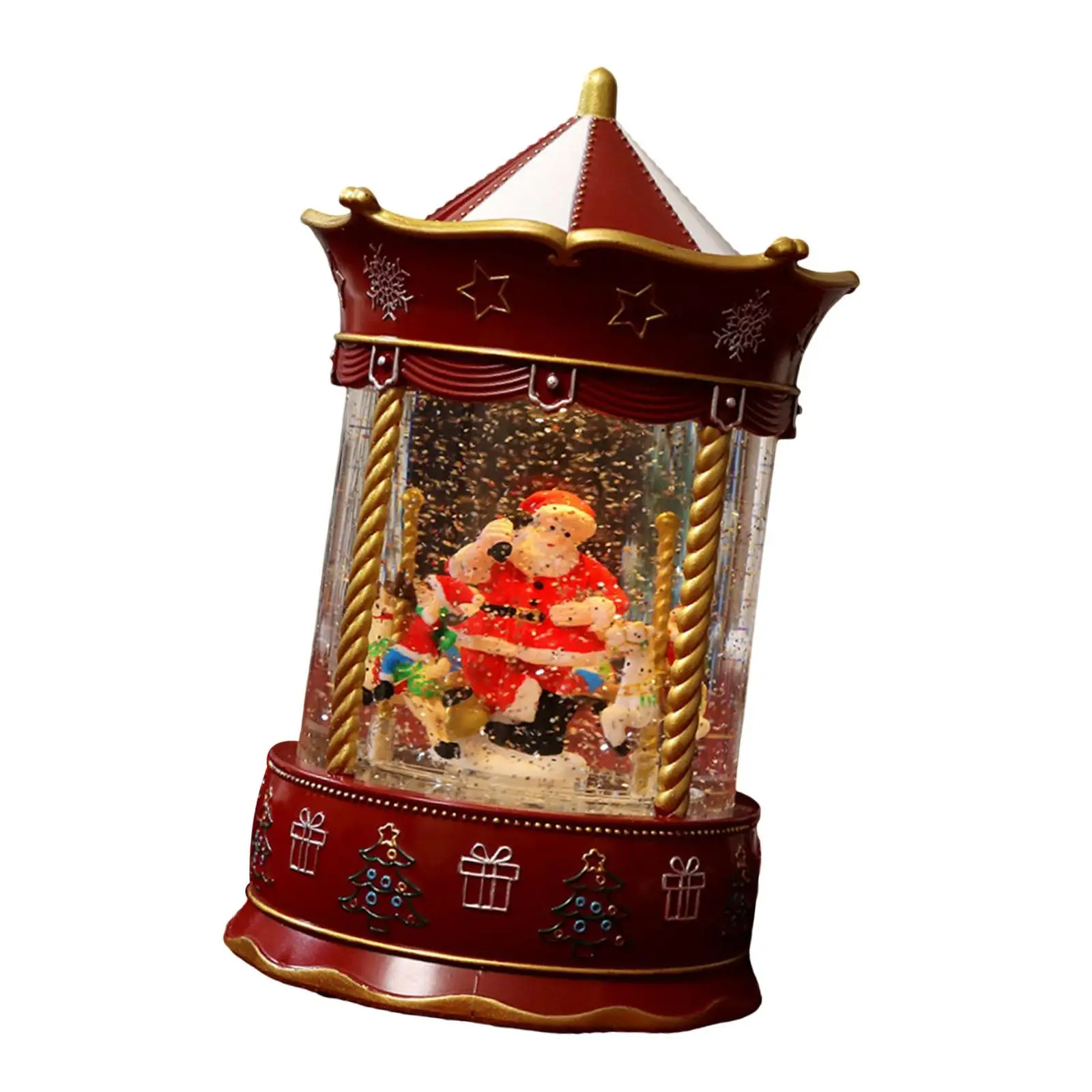 Christmas Musical Snow Globe Christmas Decoration Music Box Xmas Tabletop Ornament Decorative for Party Valentines Day Gift