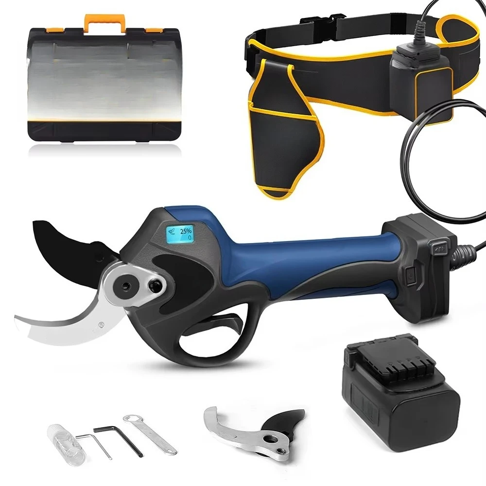 

SW-8605Pro LED 40mm 21V Cordless Pruner Lithium-ion Pruning Shear Efficient ScissorsBonsai Electric Tree Branches Garden Tools