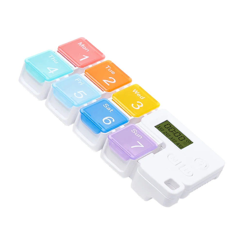 Medicine Storage Case Electronic Medication Organizer Pill Box Travel Alarm Dispenser